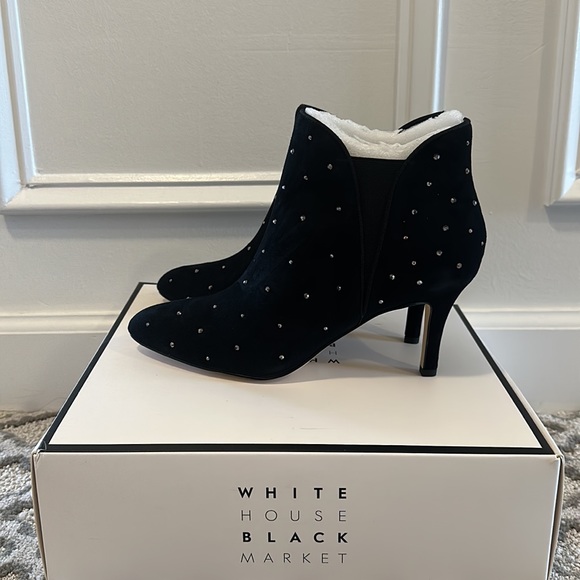 WHBM Studded Suede Booties